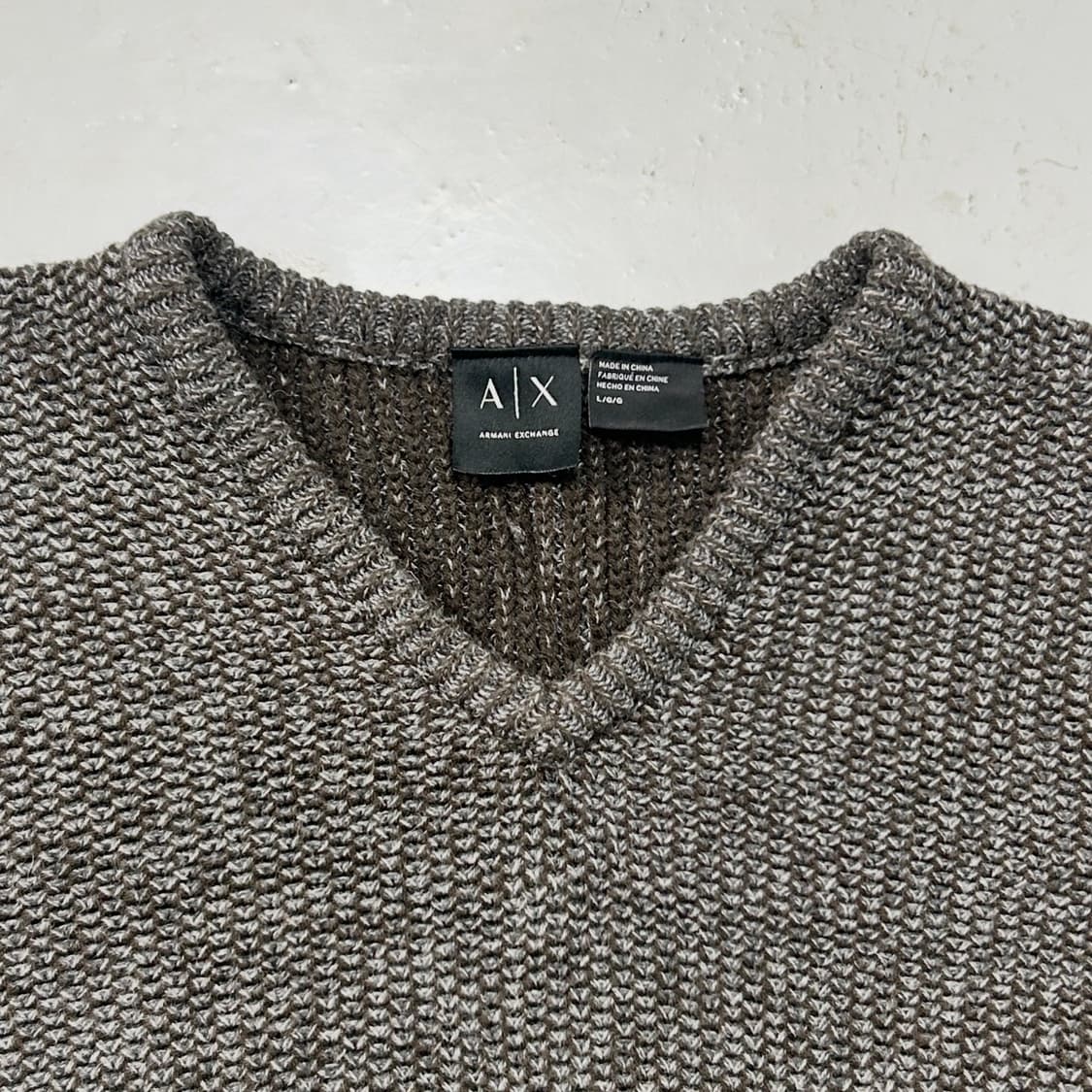 아르마니 익스체인지 투톤 V넥 니트 상품이미지5