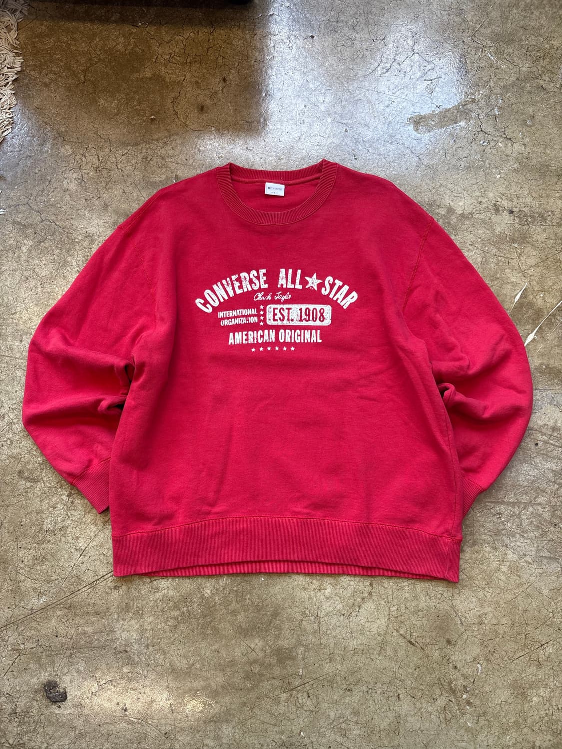 컨버스 올스타 빈티지 레드 스웻셔츠 상품이미지2
