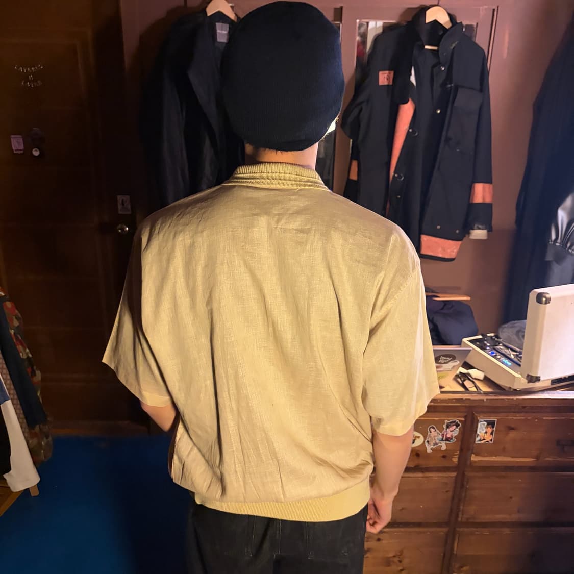 LINEN JAQUARD KNIT PANEL SHIRT 상품이미지2