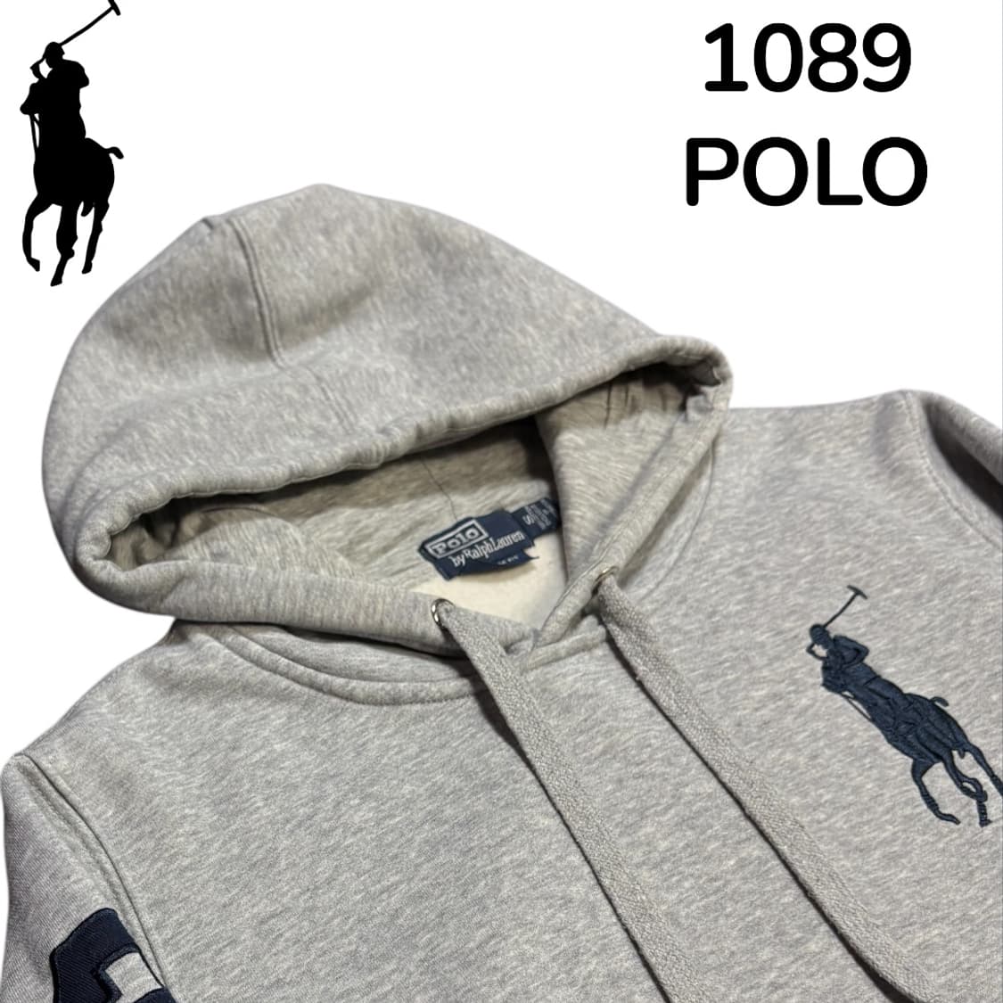 폴로 랄프로렌 빅포니 오버핏 회색 후드티 S 상품이미지5