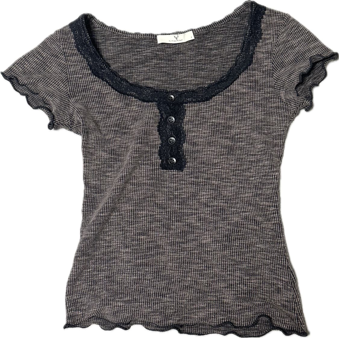 빈티지 블랙 레이스 middle tshirt 상품이미지1