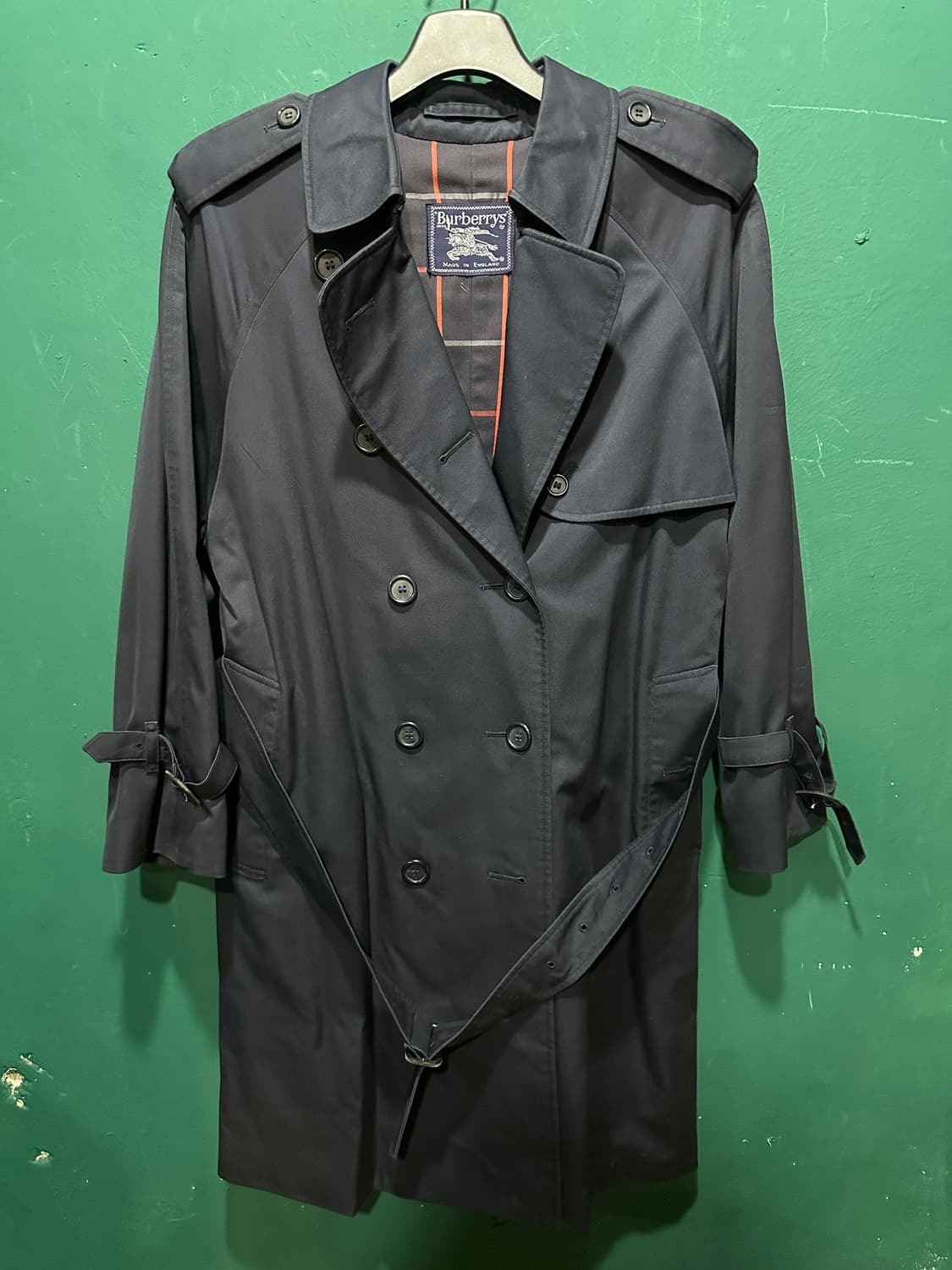 버버리 노바체크 더블트렌치코트 네이비 상품이미지1