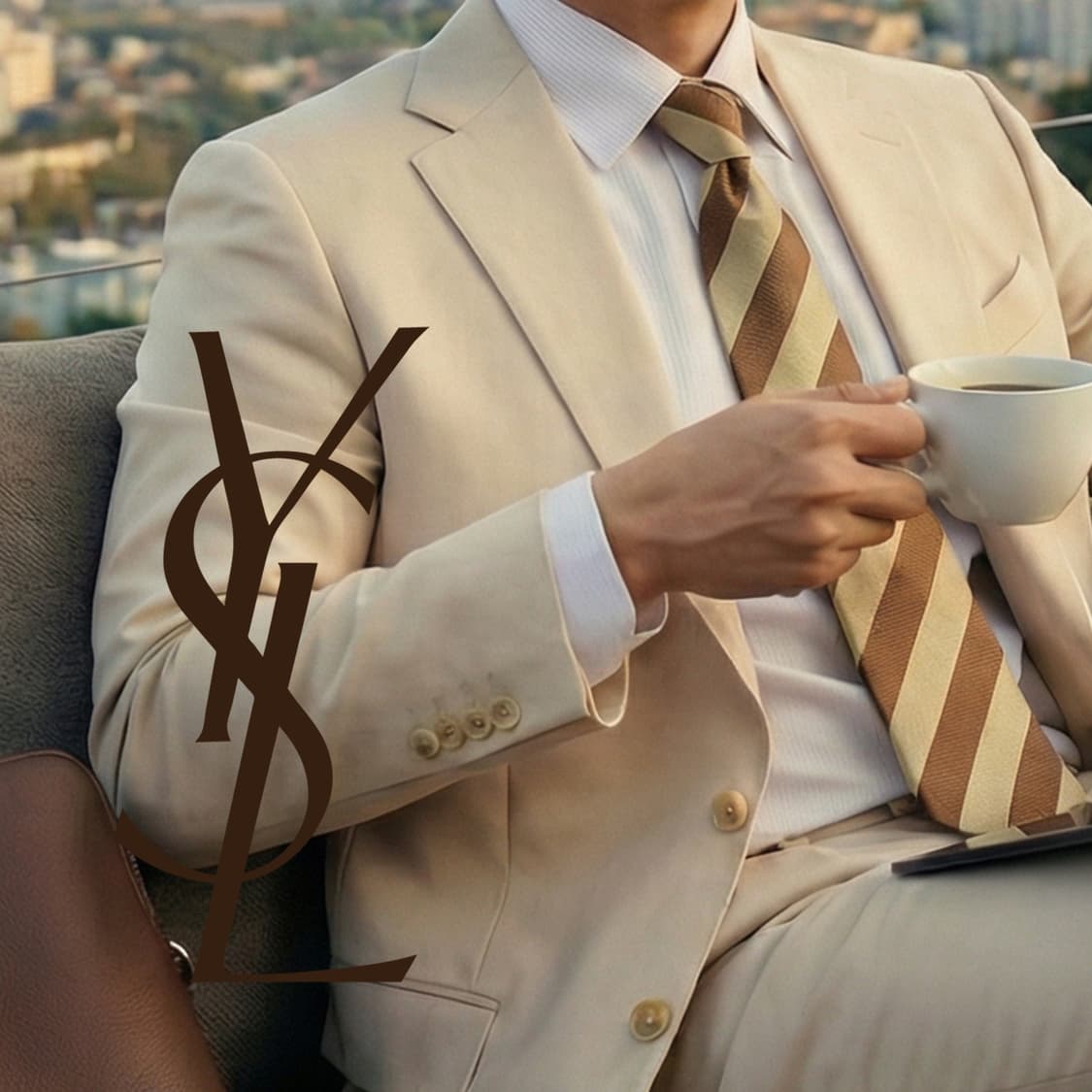 입생로랑 실크레지멘탈 스트라이프 넥타이 9.6cm A등급 A19803
 상품이미지1