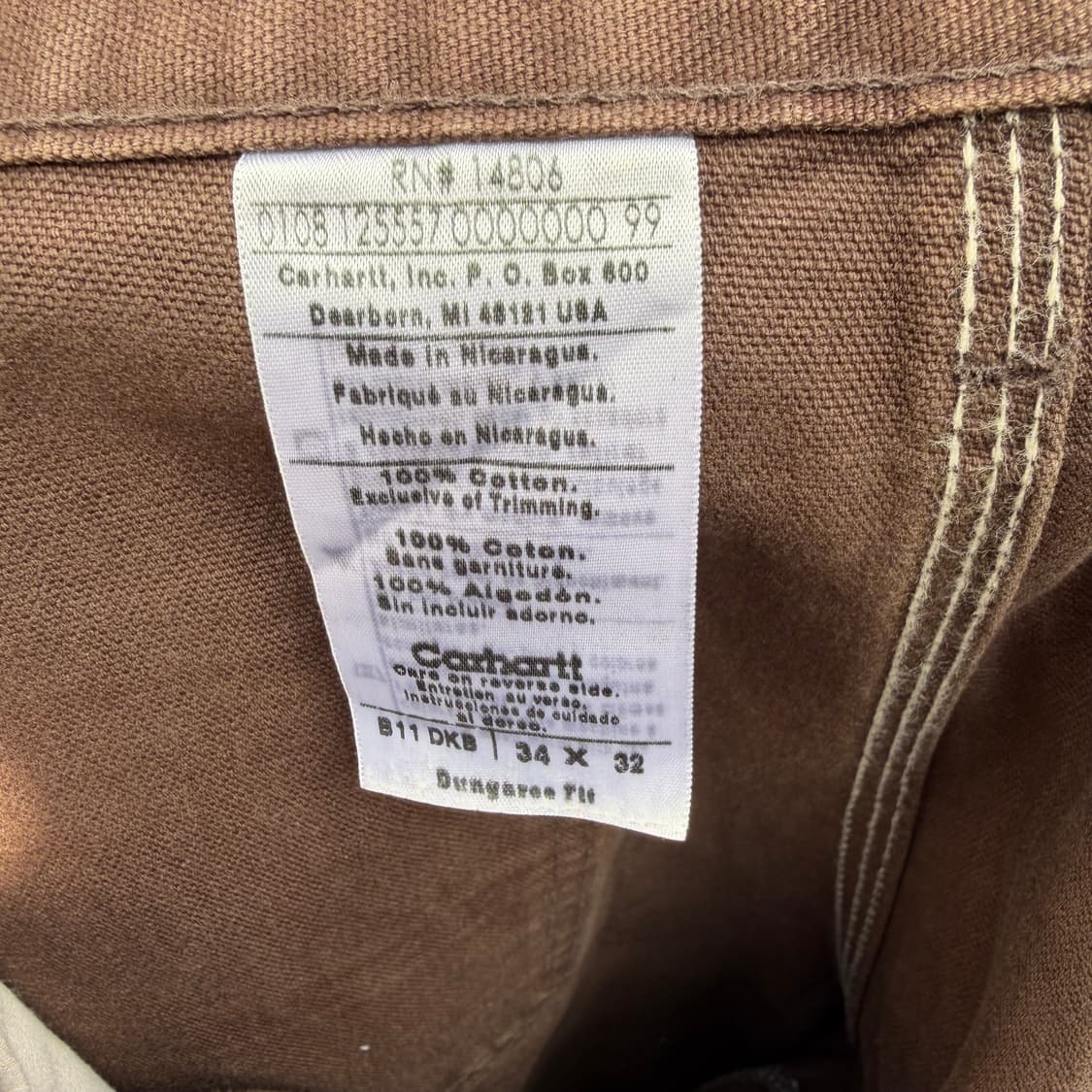 칼하트 B11 DKB 싱글니 카펜터 34x32 상품이미지10