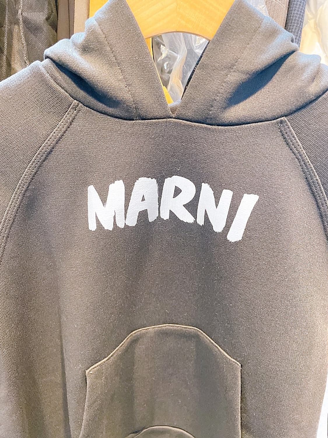 (정품/새상품) 마르니 키즈 공용 레터링 로고 후드 상품이미지2