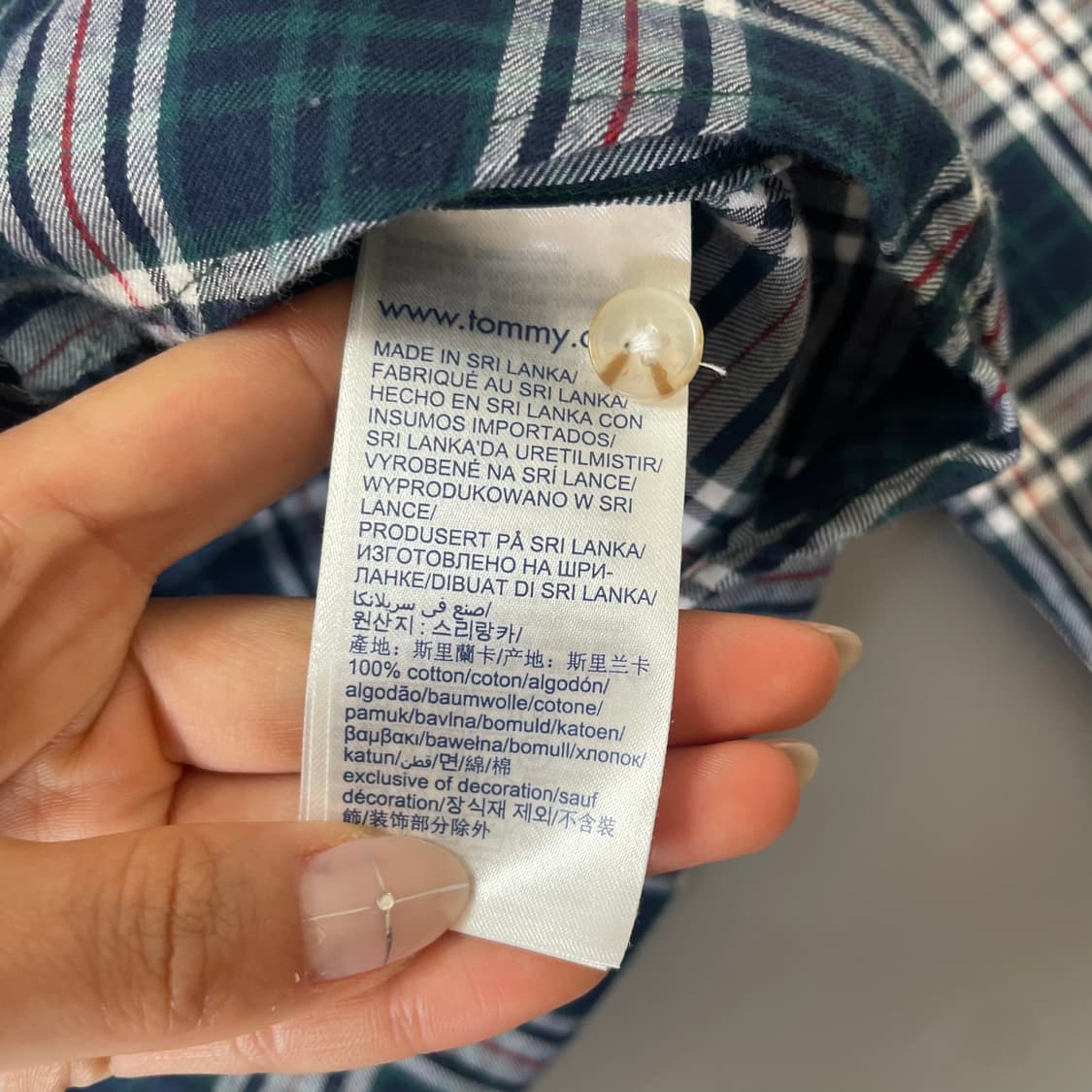 타미진스 네이비그린 레귤러핏 체크셔츠 L 상품이미지5