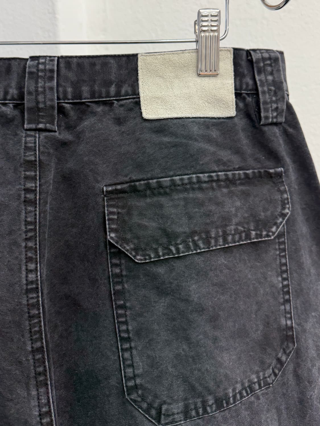 스웨이드 WIDE CARGO SHORTS [BLACK] 상품이미지5