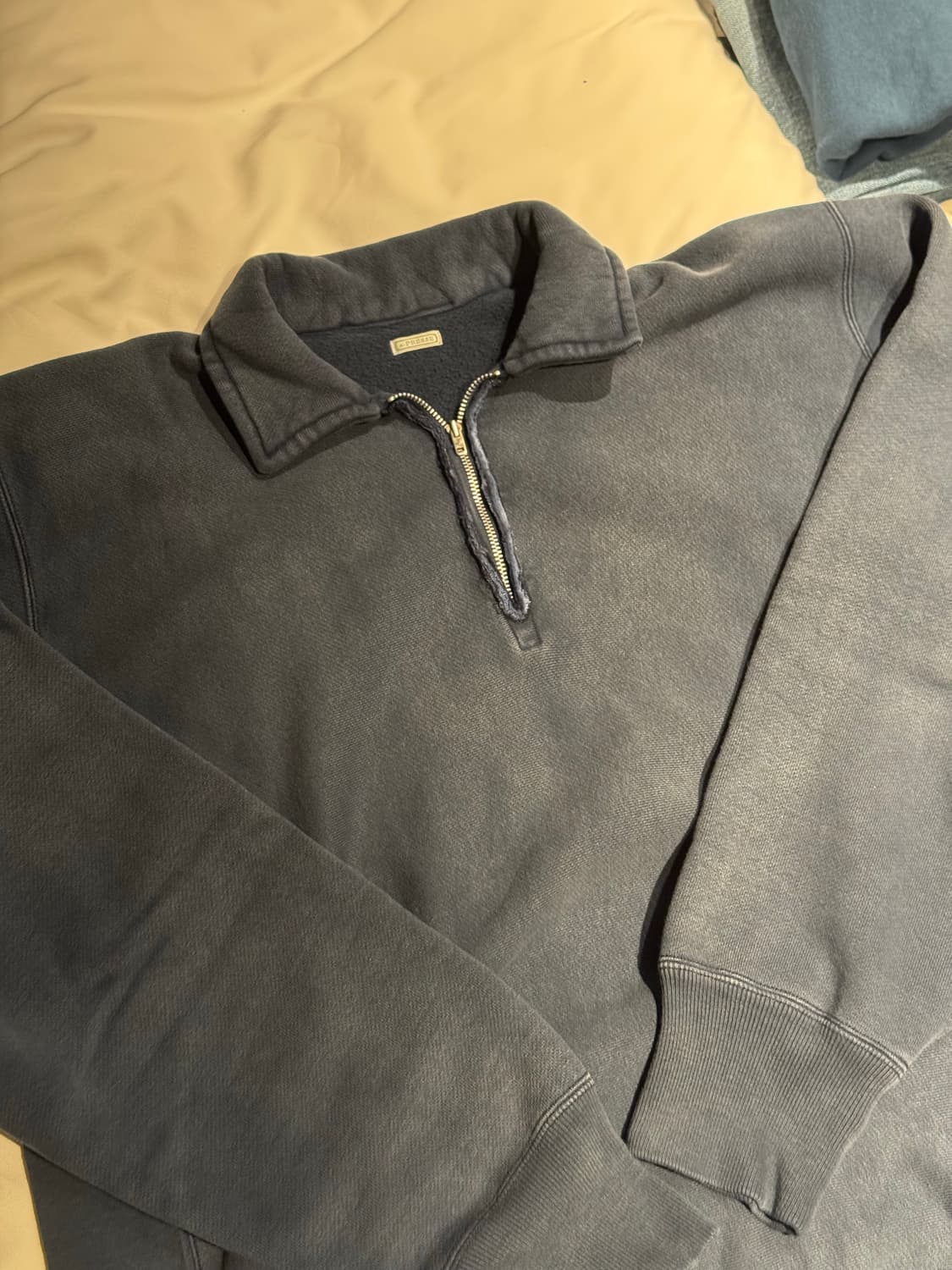 [4] 아프레쎄 26ss 빈티지 하프집업 스웻 네이비 상품이미지4