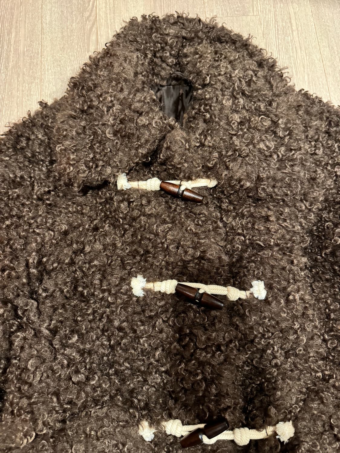 마이스 라그랑 퍼 더플 코트 브라운 free사이즈 상품이미지4