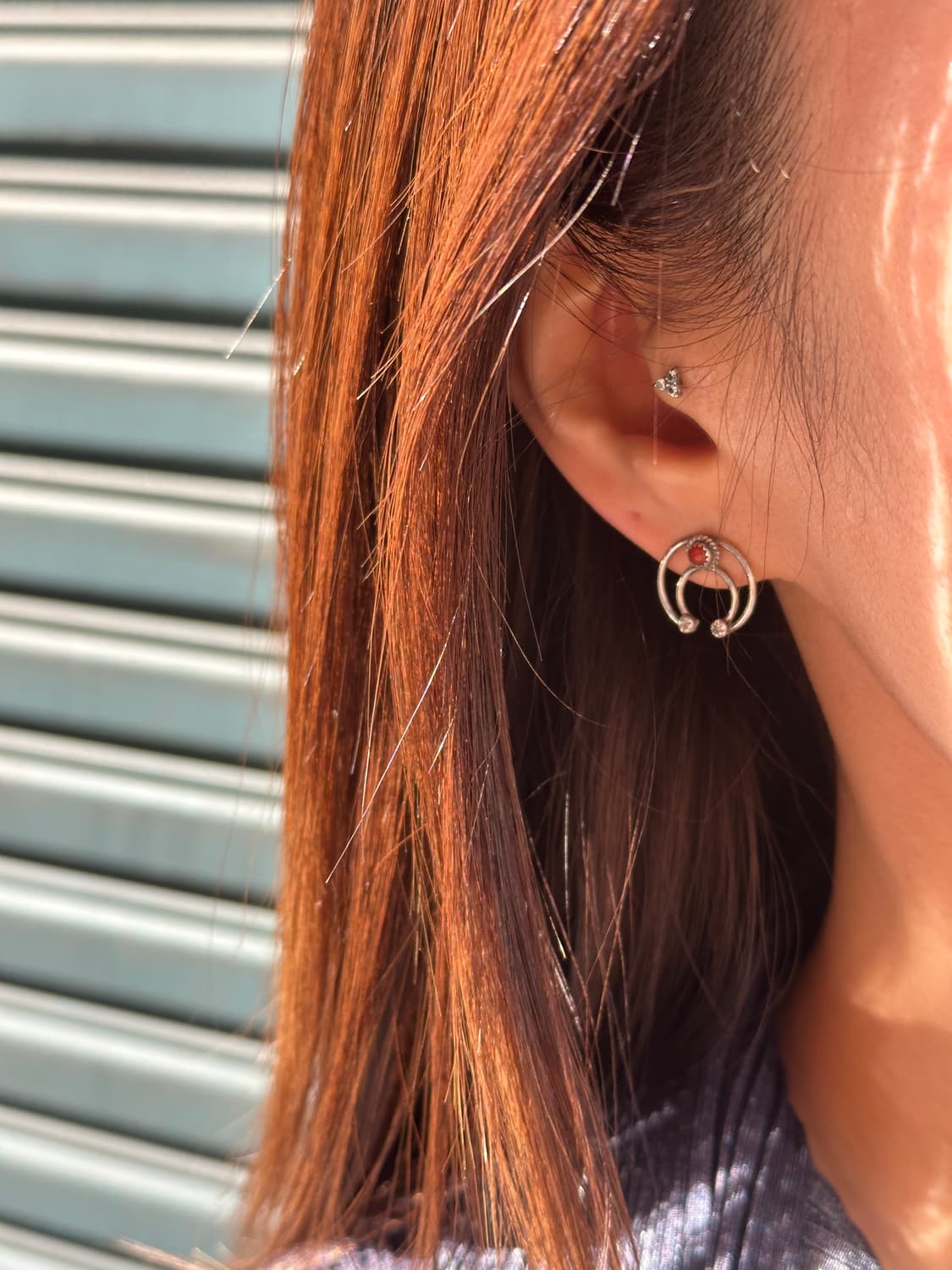 Vintage 925Silver Naja Coral Stud earrin 상품이미지5
