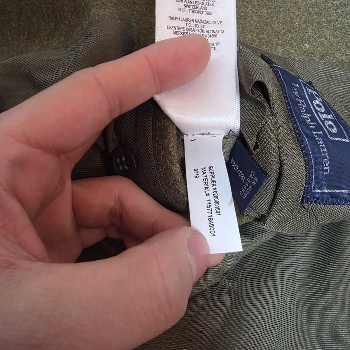 폴로 이태리메이드 그레이트 오피서코트 카키 42R 상품이미지6