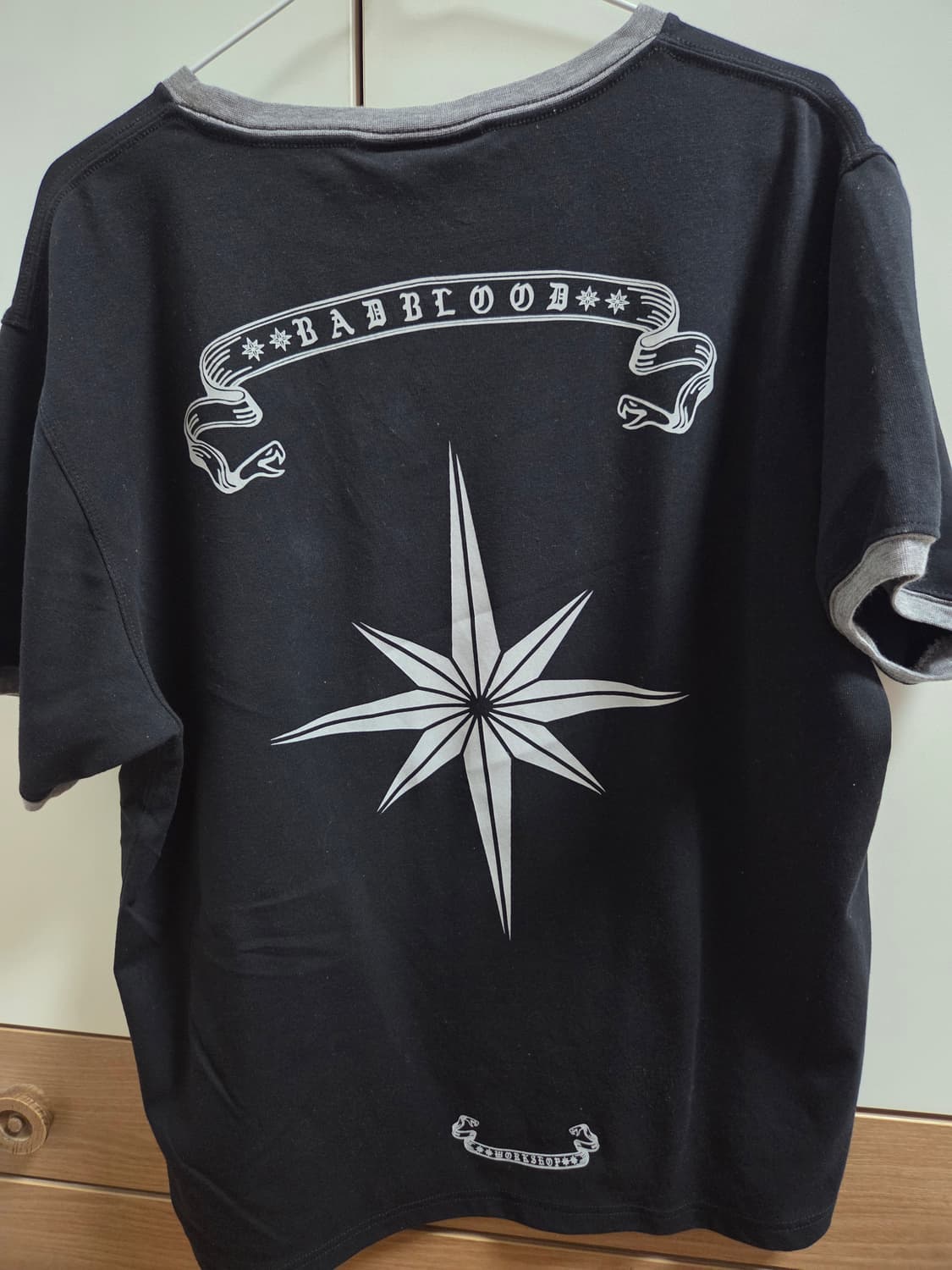 [L]배드블러드 코스모 리플렉티브 링거 티셔츠 블랙 상품이미지2