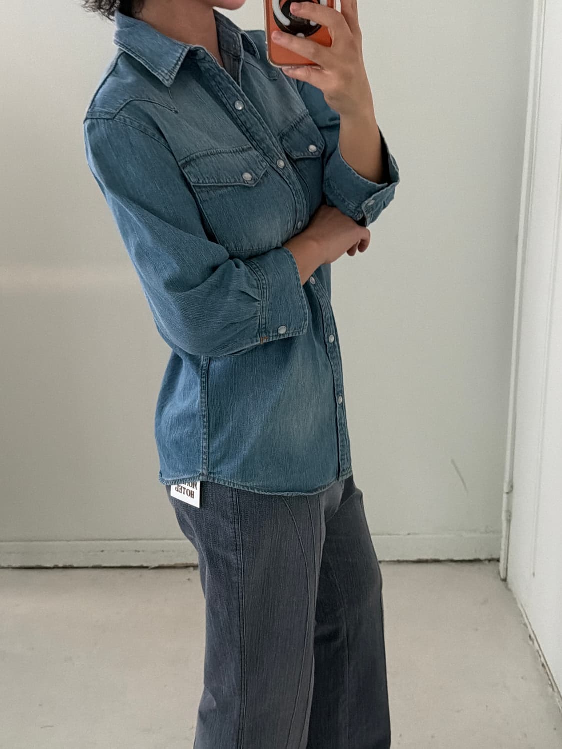 일본빈티지 우먼 데님 웨스턴셔츠 상품이미지5