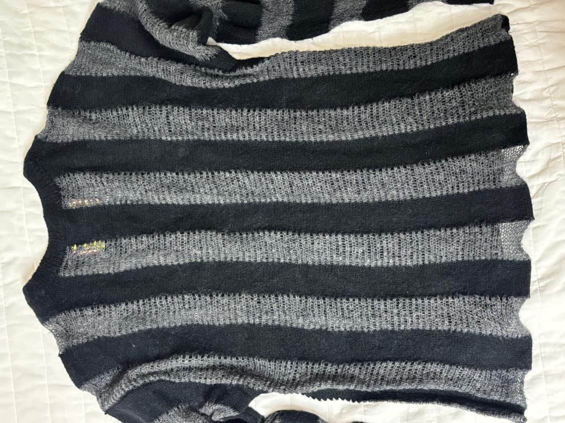 브레인데드 Fuzzy Threadbare Sweater In Black 상품이미지6