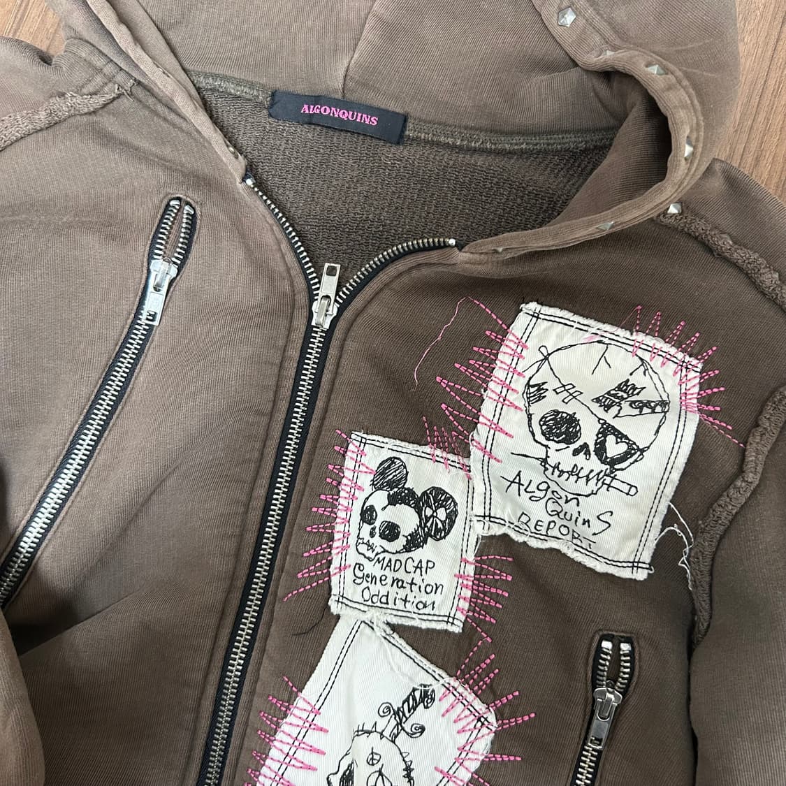 algonquins 알곤퀸즈 리벳 징 투웨이 후드집업 상품이미지3