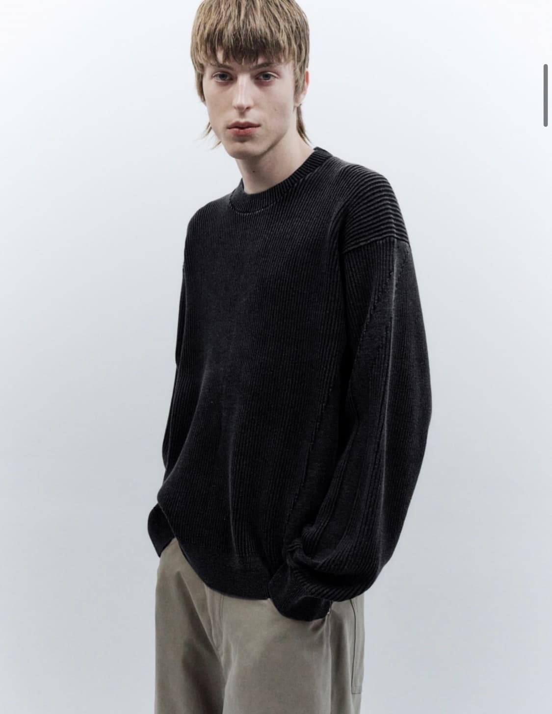 인사일런스 피그먼트 다잉 니트 WASHED BLACK L사이즈 상품이미지1