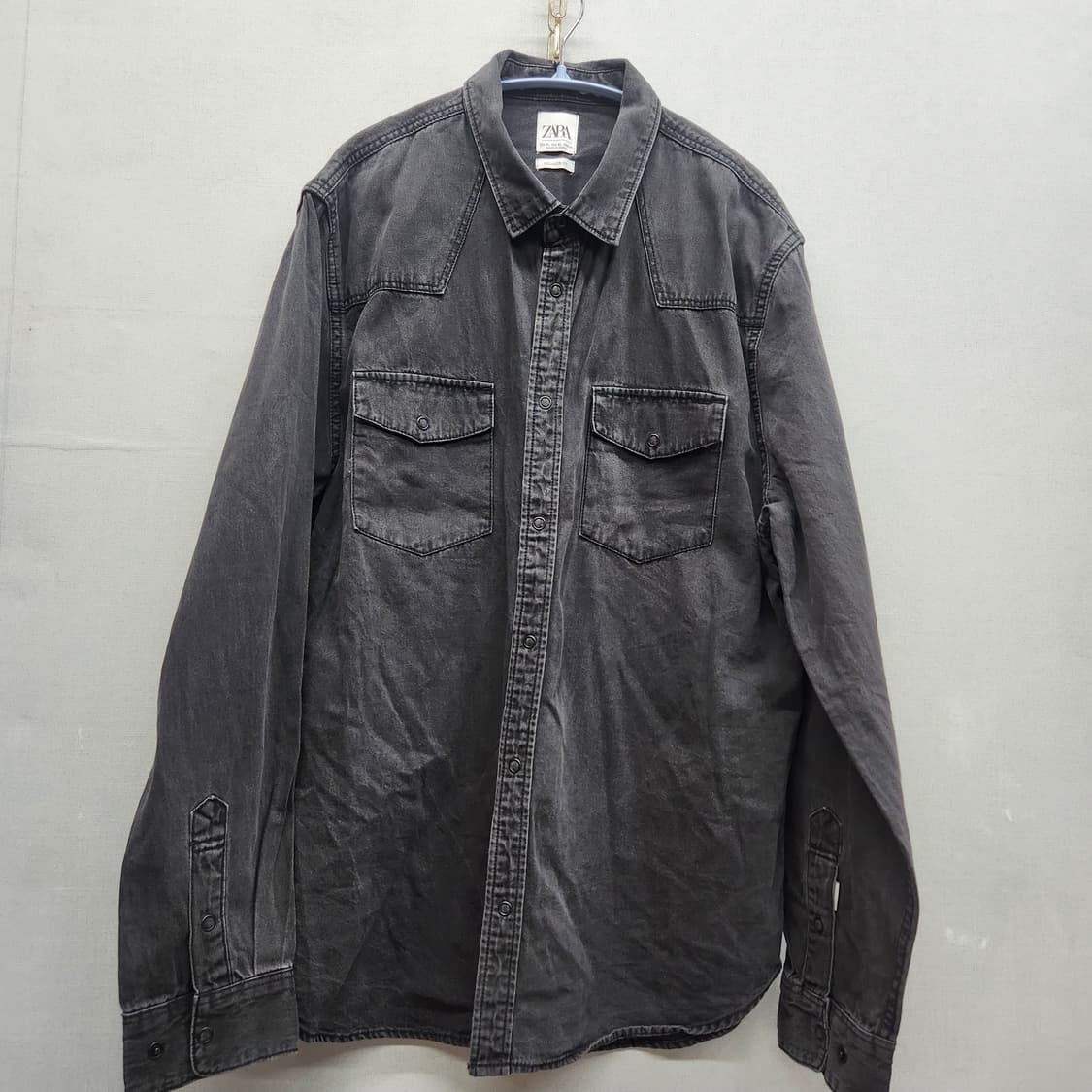 자라 웨스턴 데님 흑청 셔츠 XL(L) 상품이미지1