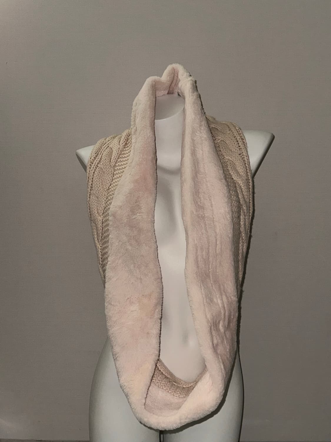 빈티지 핑크베이지 퍼니트 롱 넥워머 상품이미지2