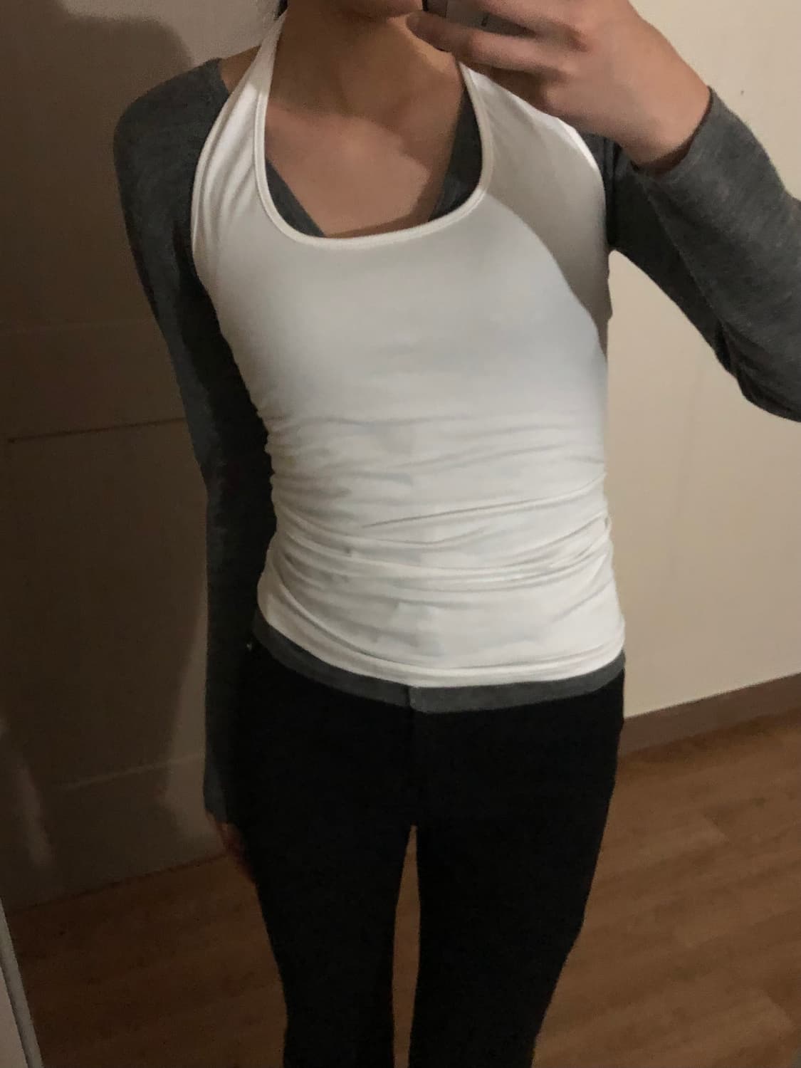 홀터넥 나시 (블랙,그레이,화이트) 상품이미지8