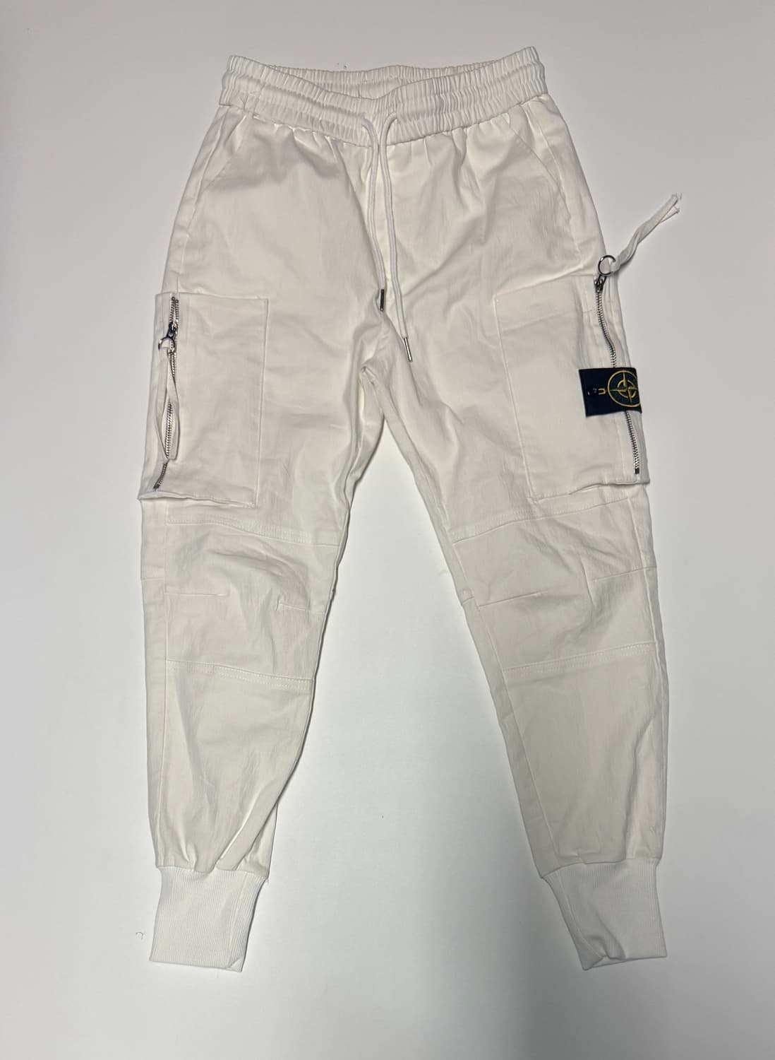 스톤아일랜드 커스텀 리메이크 화이트 밴딩 조거팬츠 상품이미지1