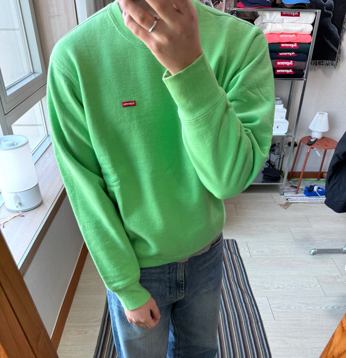 슈프림 스몰 박스로고 맨투맨 상품이미지1