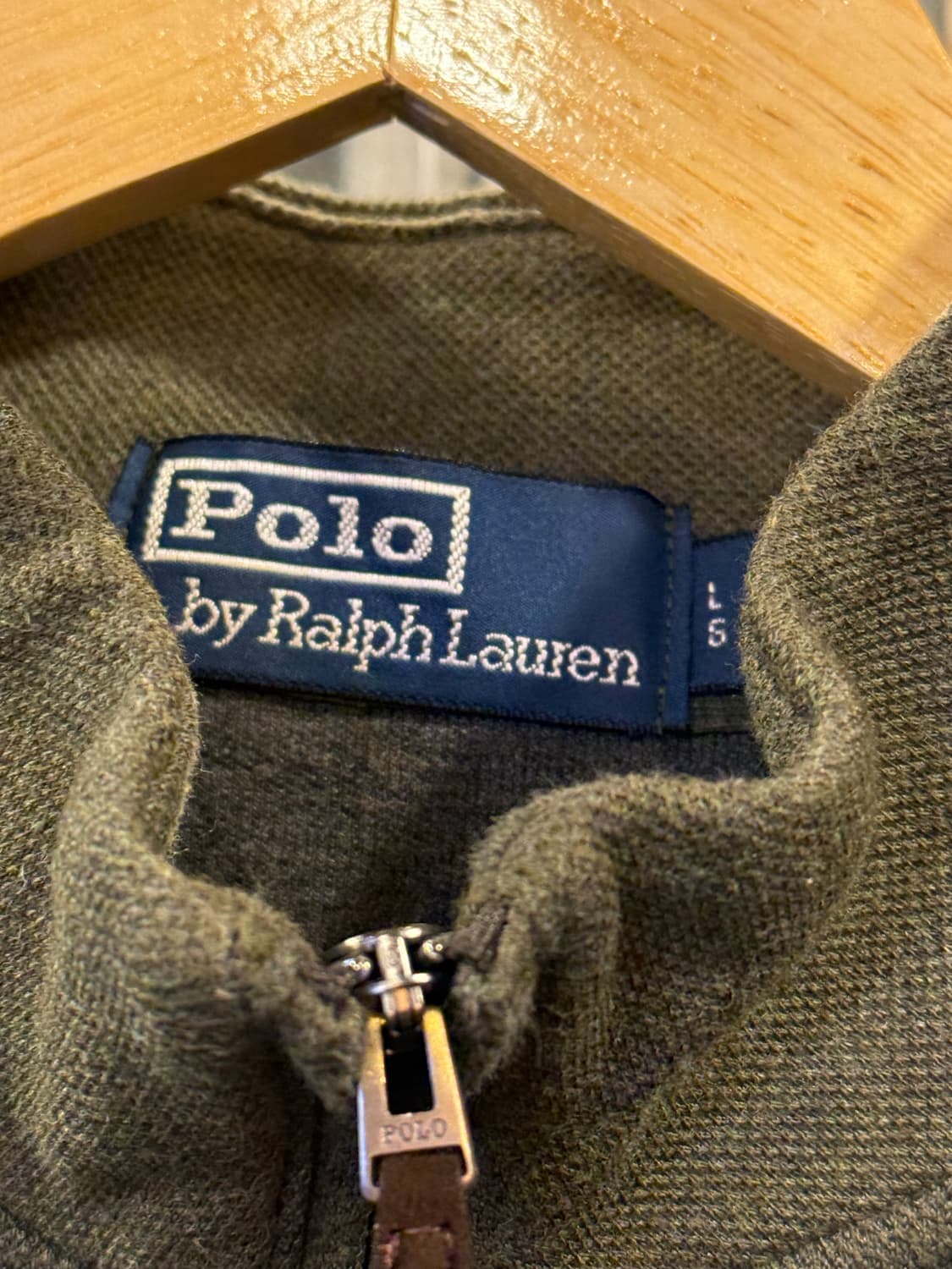 폴로 랄프로렌 그레이포니 카키 반집업 니트 상품이미지2