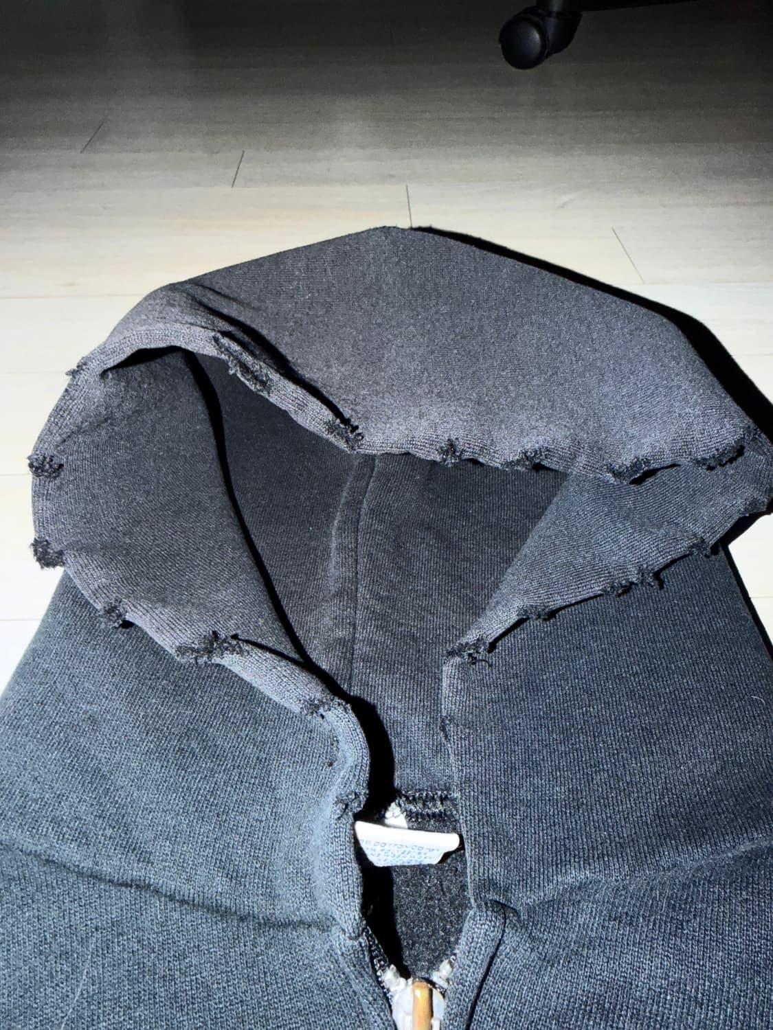 00s 러셀 빈티지 디스트레드 페이딩 후드집업 블랙m 상품이미지3