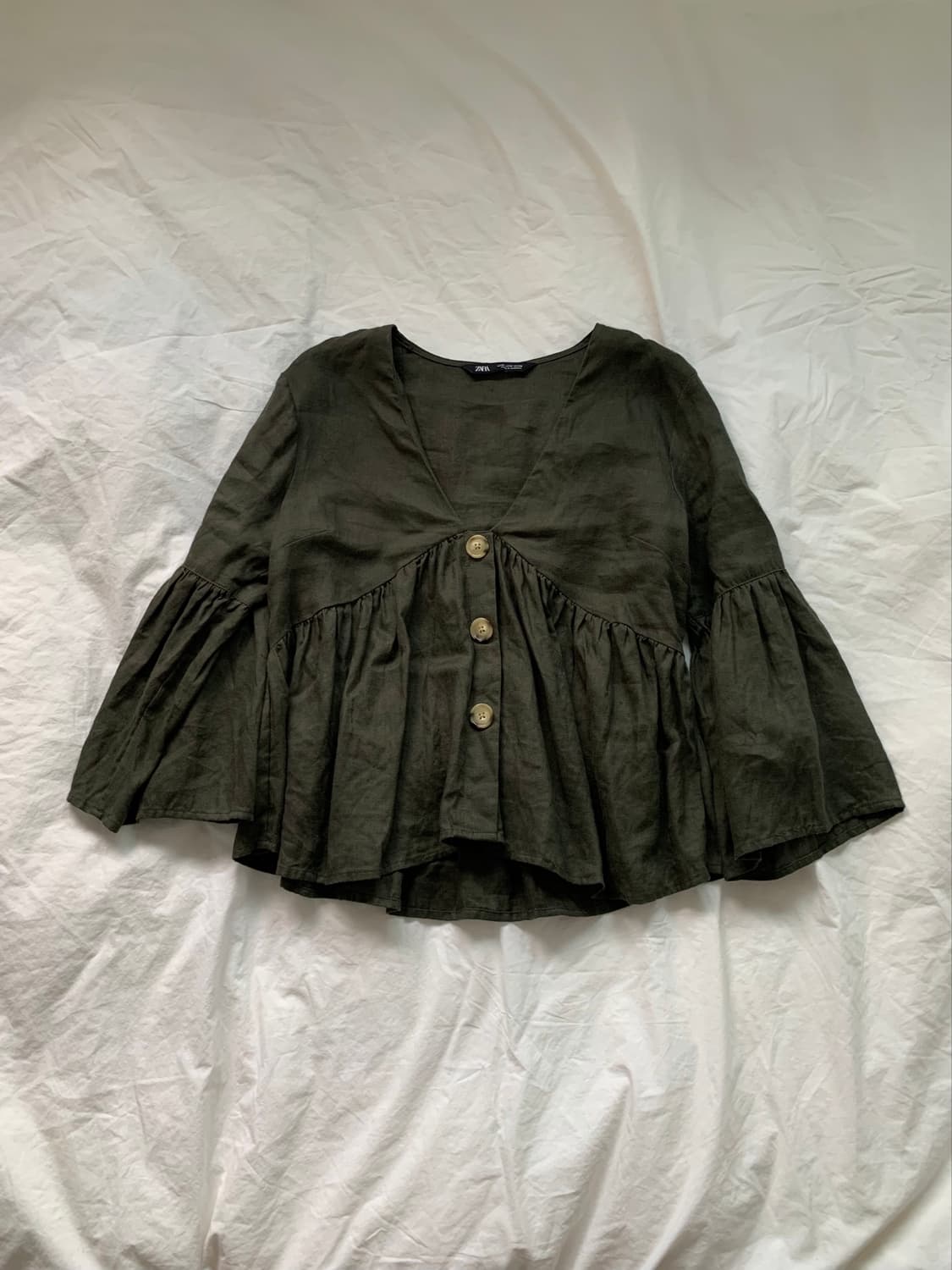 ZARA 카키 플레어 탑 상품이미지1