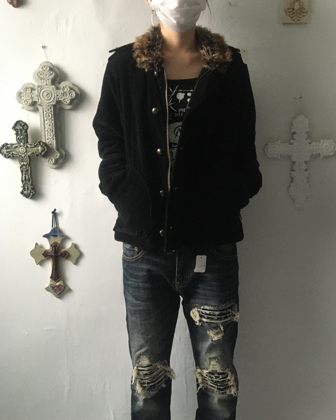 Fur collar point jacket 상품이미지6