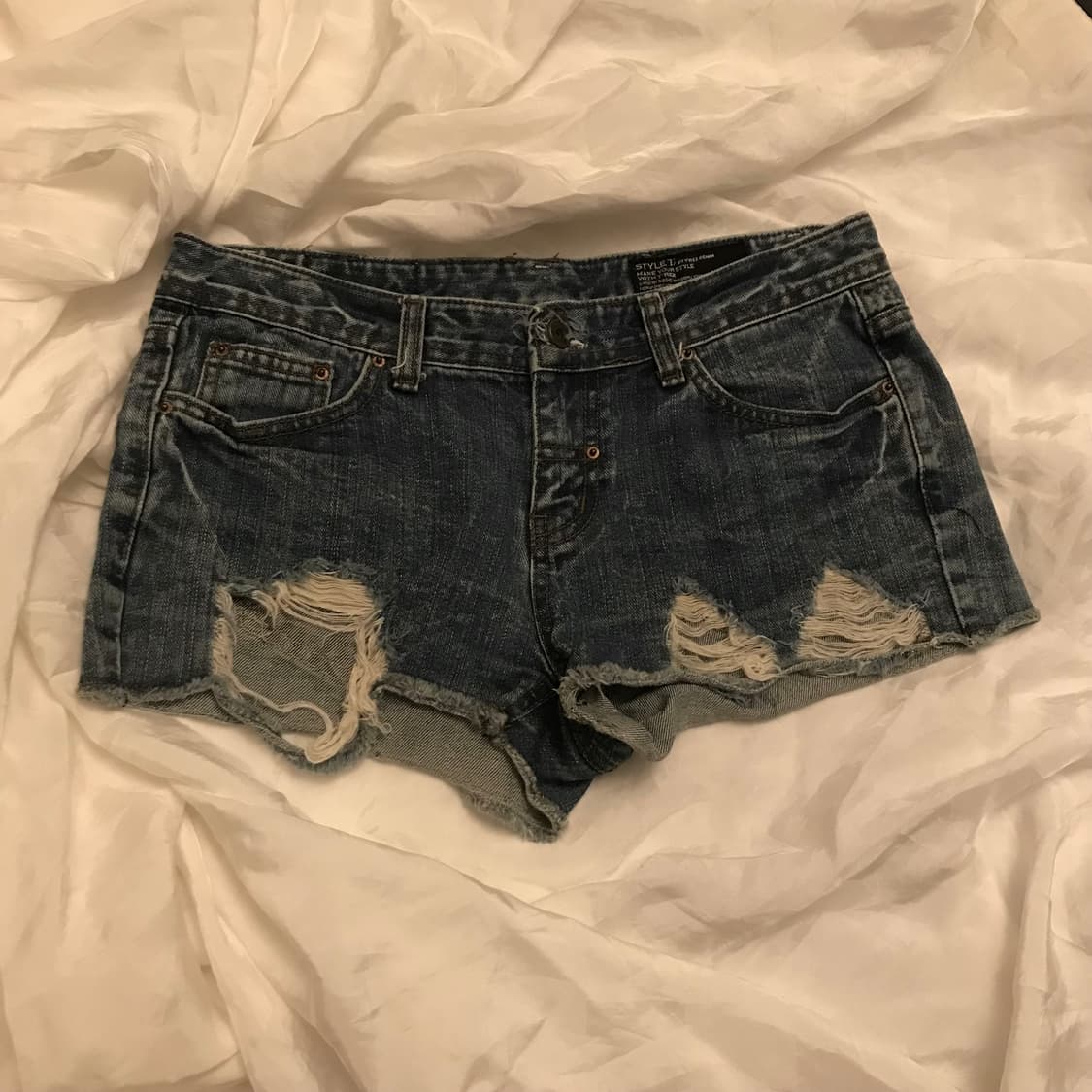 Vintage 와투케 데님 갸루 로우 핫팬츠 상품이미지3