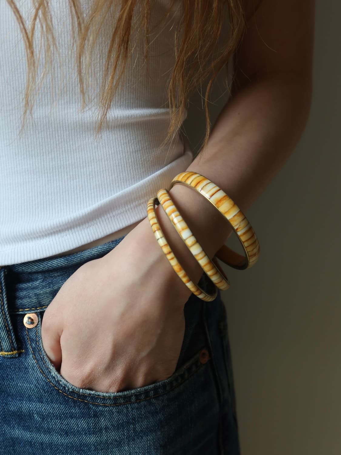 light brown line bangle set 상품이미지2