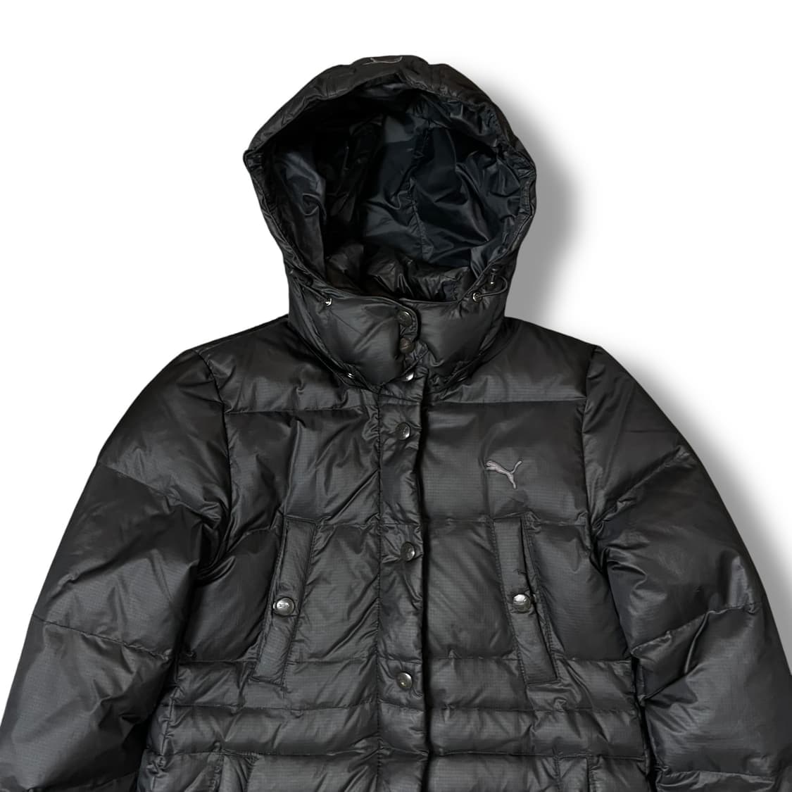 Puma 푸마 덕다운 블랙 후드 경량 미디 패딩 S 상품이미지3