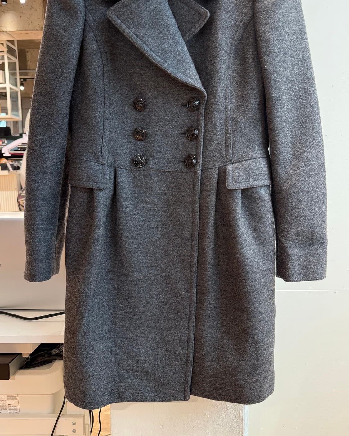 버버리 차콜 그레이 울 혼방 더블 브레스티드 코트 상품이미지6