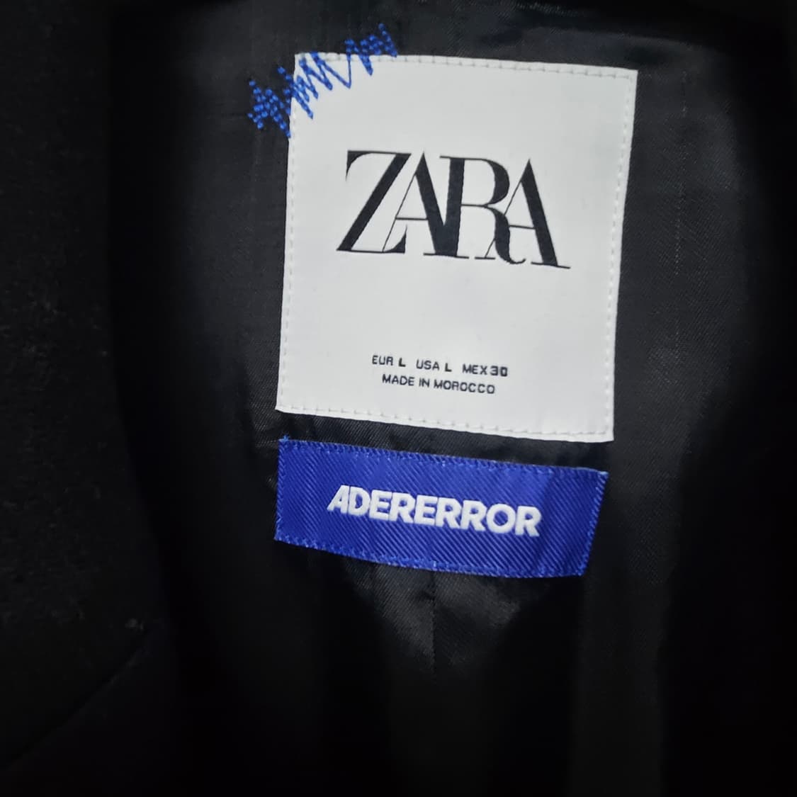 자라 x 아더에러 울 블렌드 오버사이즈 코트 블랙 상품이미지4