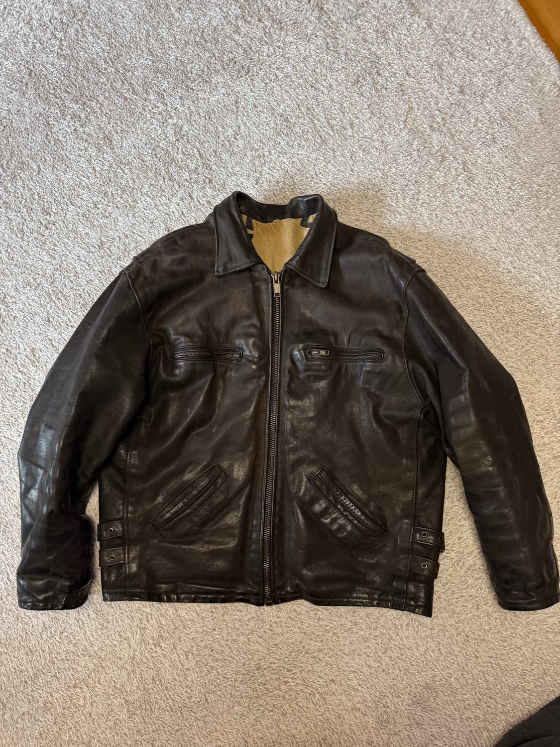 미국 빈티지 가죽 자켓 (착샷) 상품이미지1