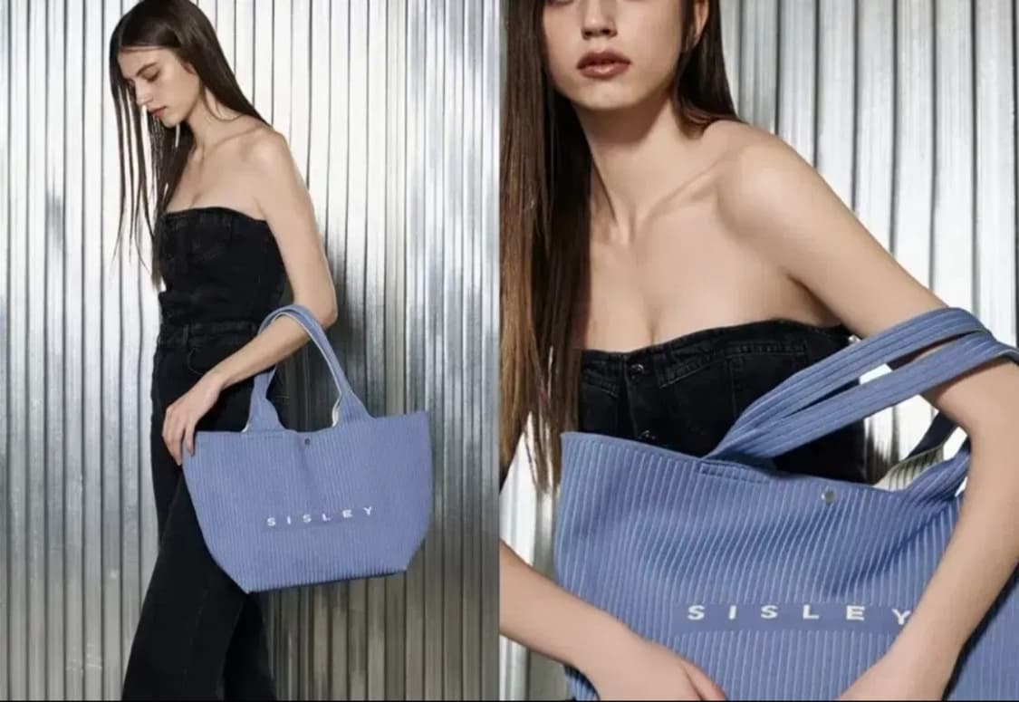 거의새거) 시슬리 블루 니트 토트백 숄더백 상품이미지2