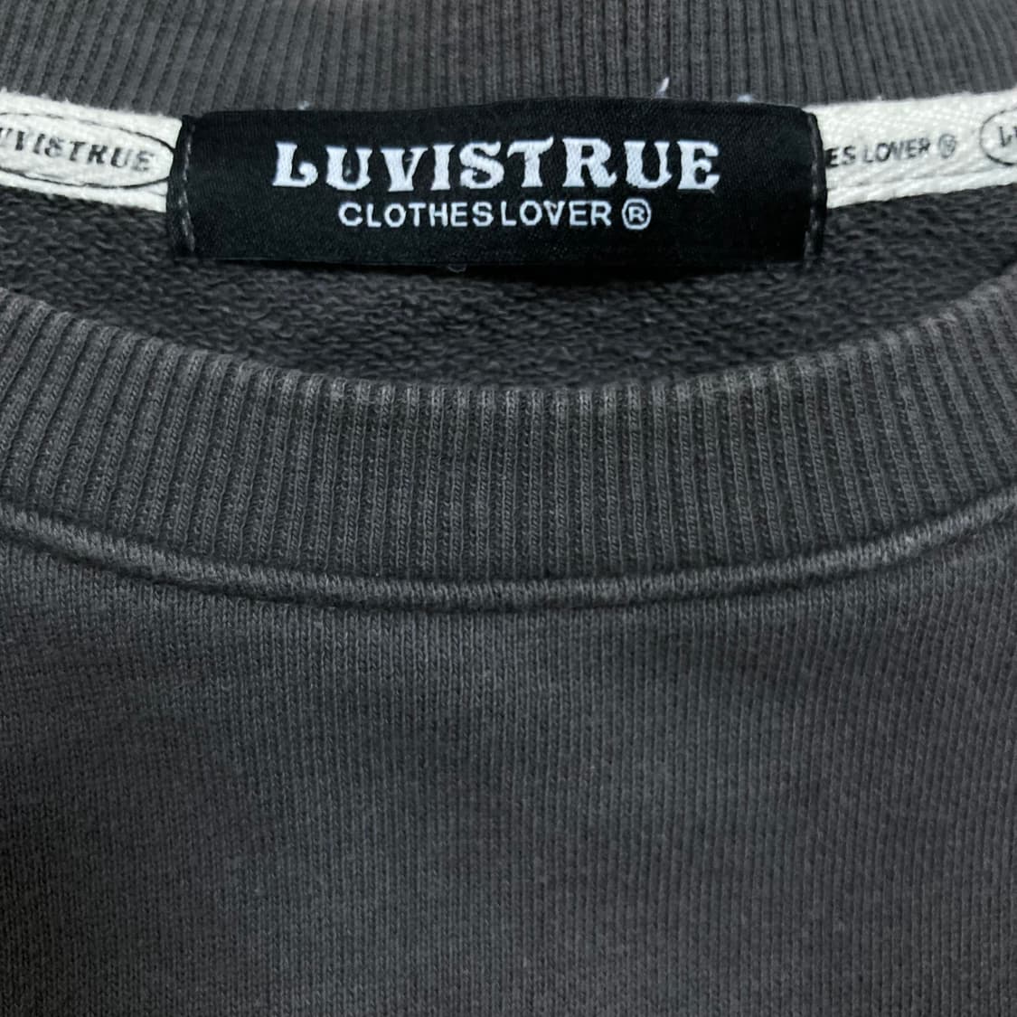 러즈이즈트루 프린팅 빅로고 차콜 맨투맨 상품이미지2
