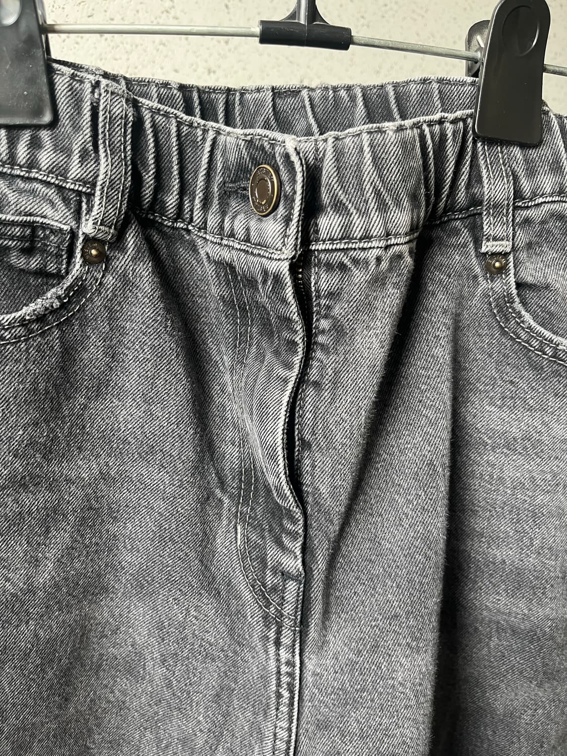 시스템 와이드 흑청데님 상품이미지3