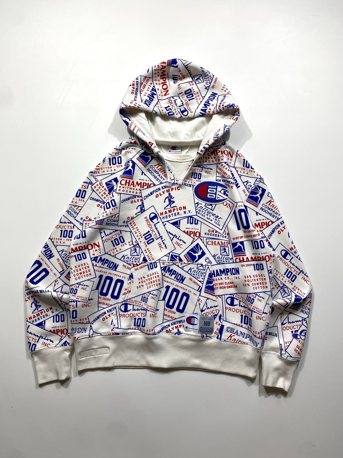 [L] Champion 챔피온 100주년 컬렉션 올오버 프린트 후드티 상품이미지1
