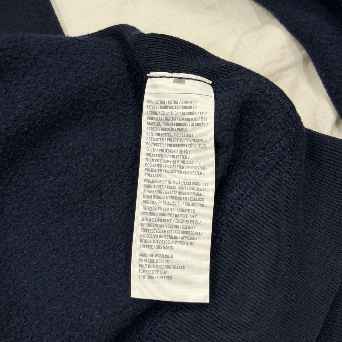 아베크롬비 빈티지 Y2K 스펠로고 딱붙핏 기모 후드집업 자켓 네이비 S 상품이미지5