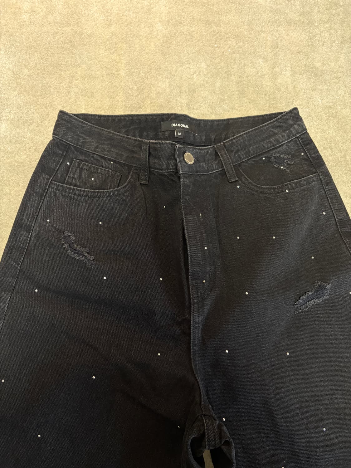 다이애그널 스터드 데미지 대님 상품이미지2