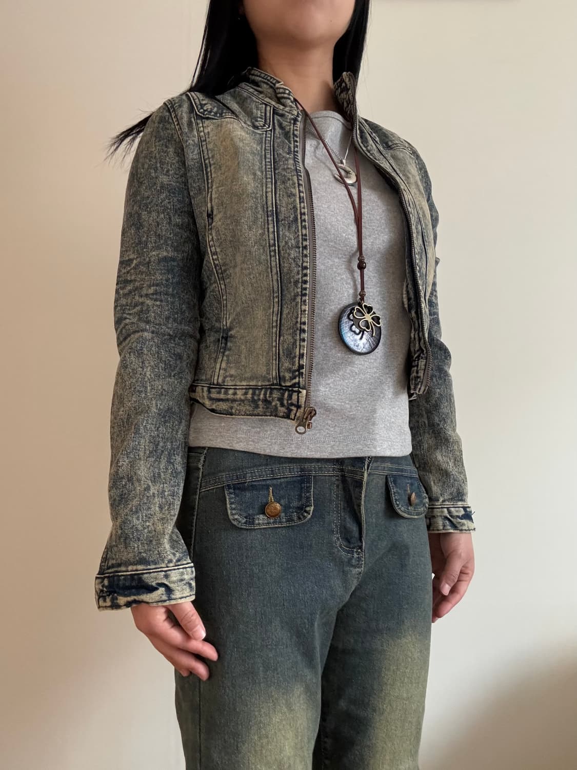 데님 크롭 자켓 상품이미지2