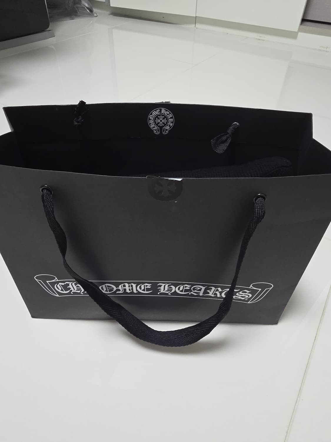 크롬하츠 CH자수 울100  와플 롱슬리브 블랙 2xl 새상품 상품이미지8