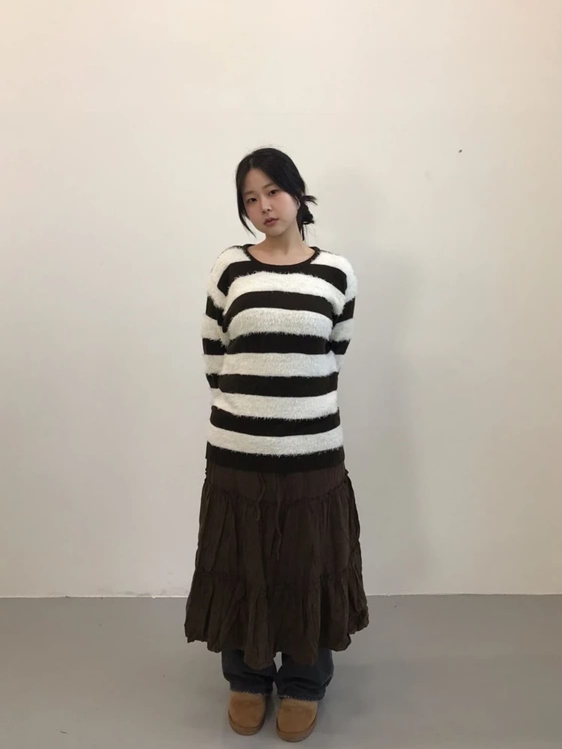 FINALBASIC Stripe Fuzzy Knit Sweater 상품이미지1