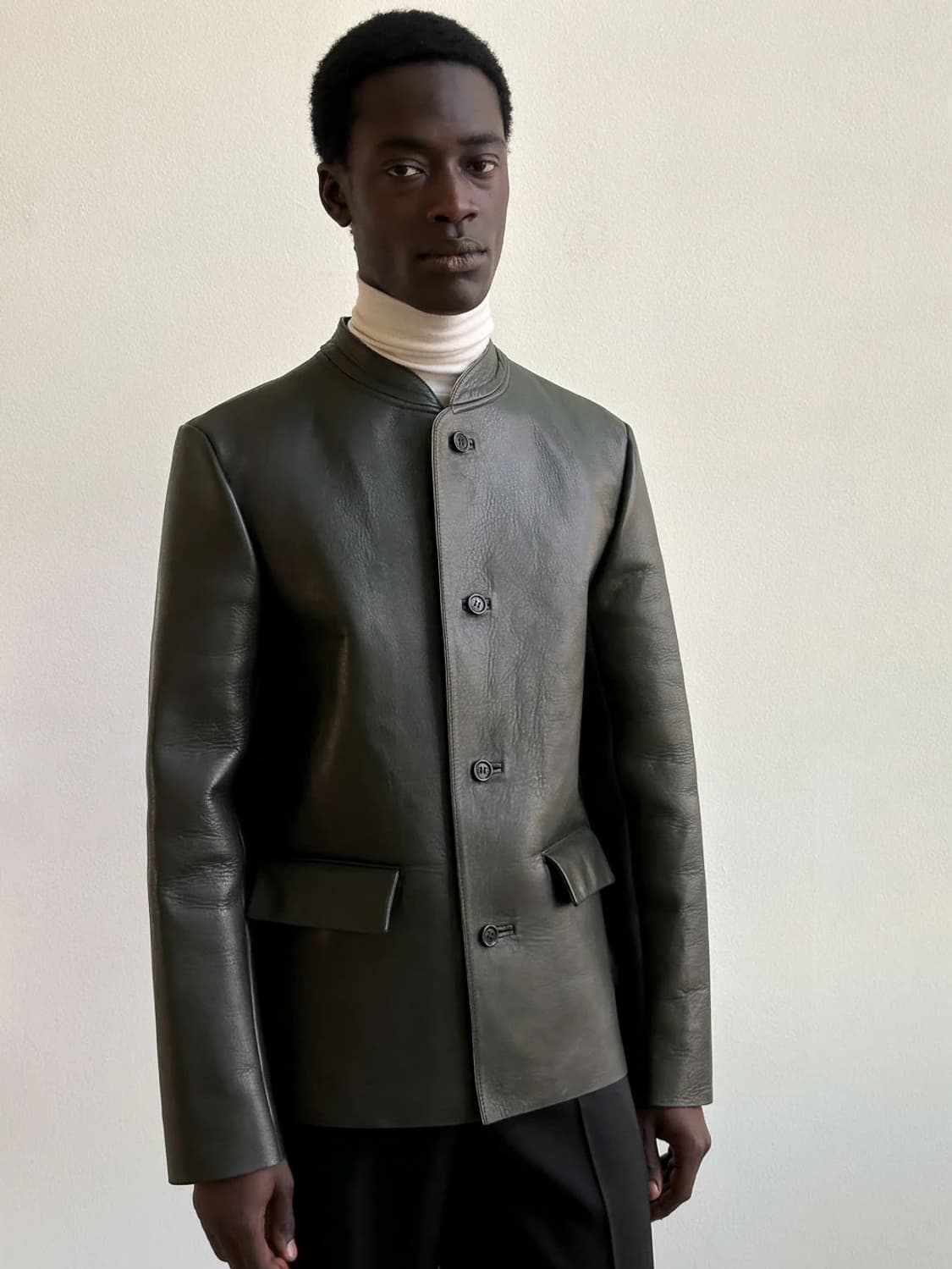 (S)rier bonded leather jacket ivy 상품이미지2