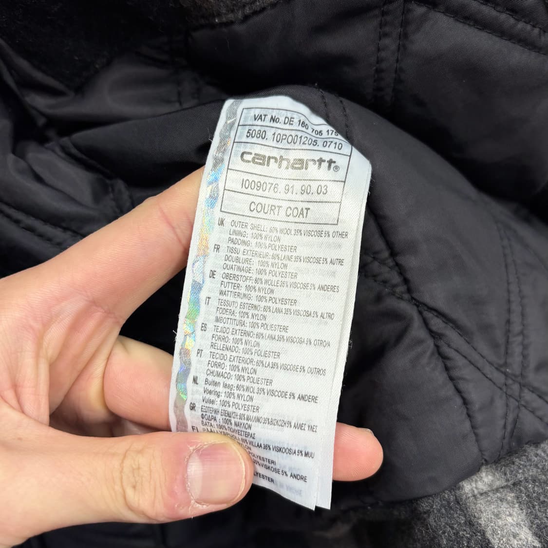 (M) 칼하트 컬트 포켓 디테일 하프 모직 체크 코트 상품이미지6