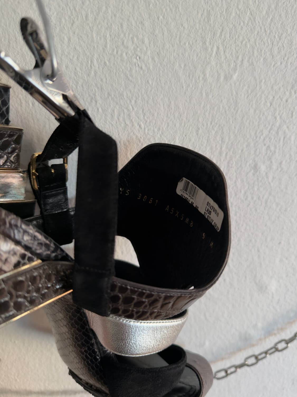 살바토레 페라가모 런웨이 스트럭쳐 패치워크 힐 상품이미지5