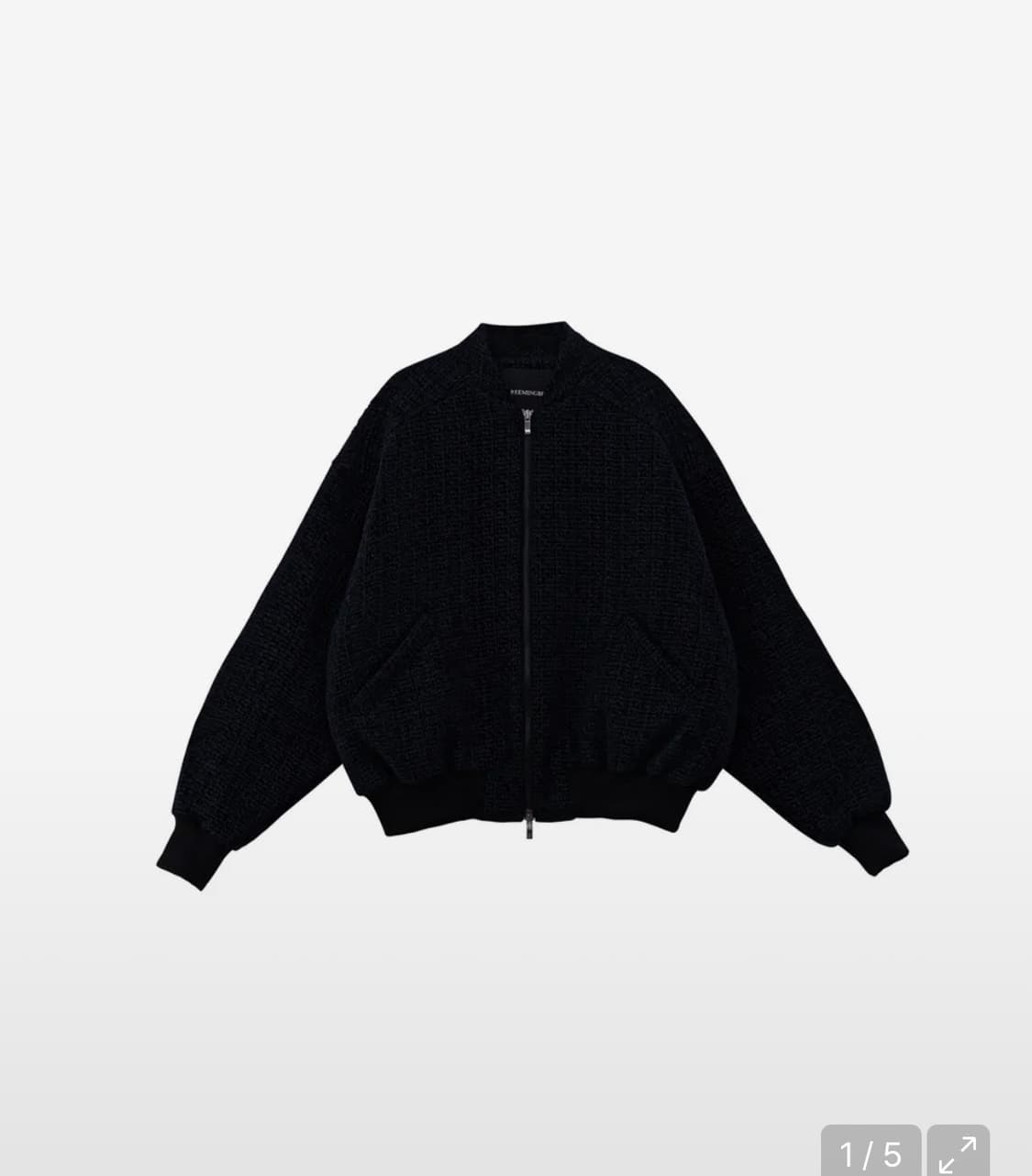 트리밍버드 트위드 블루종 블랙 상품이미지3