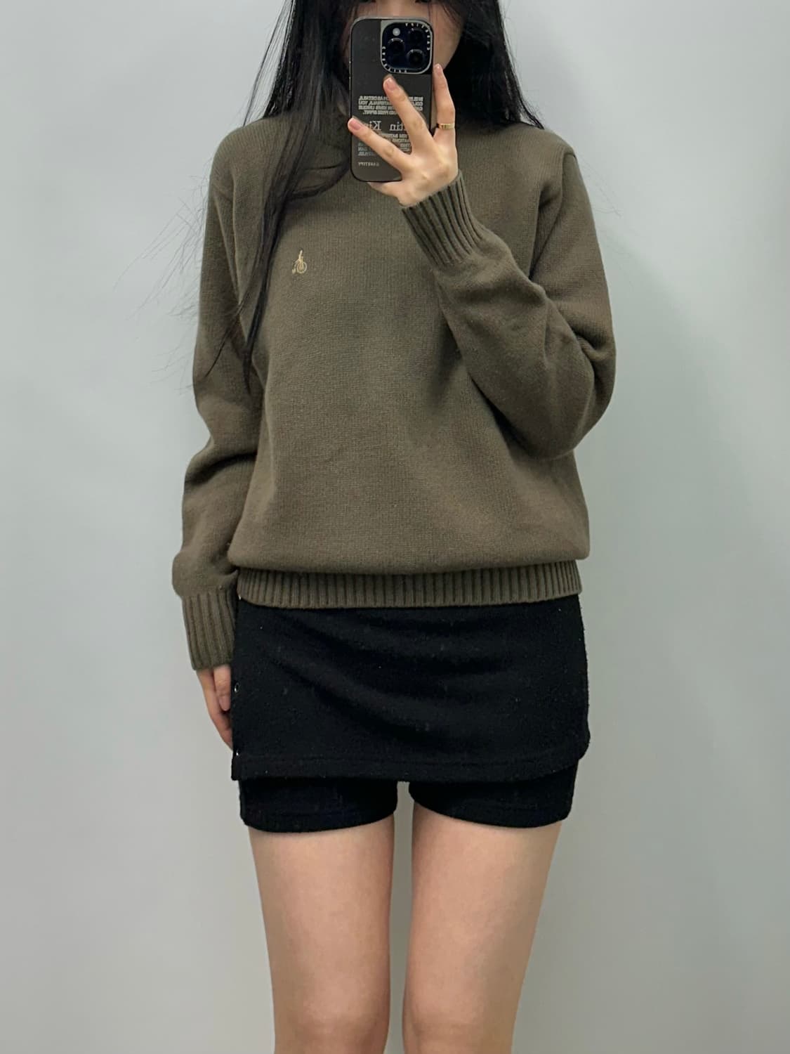 빈폴 자수로고 코코아 라운드 니트 상품이미지1