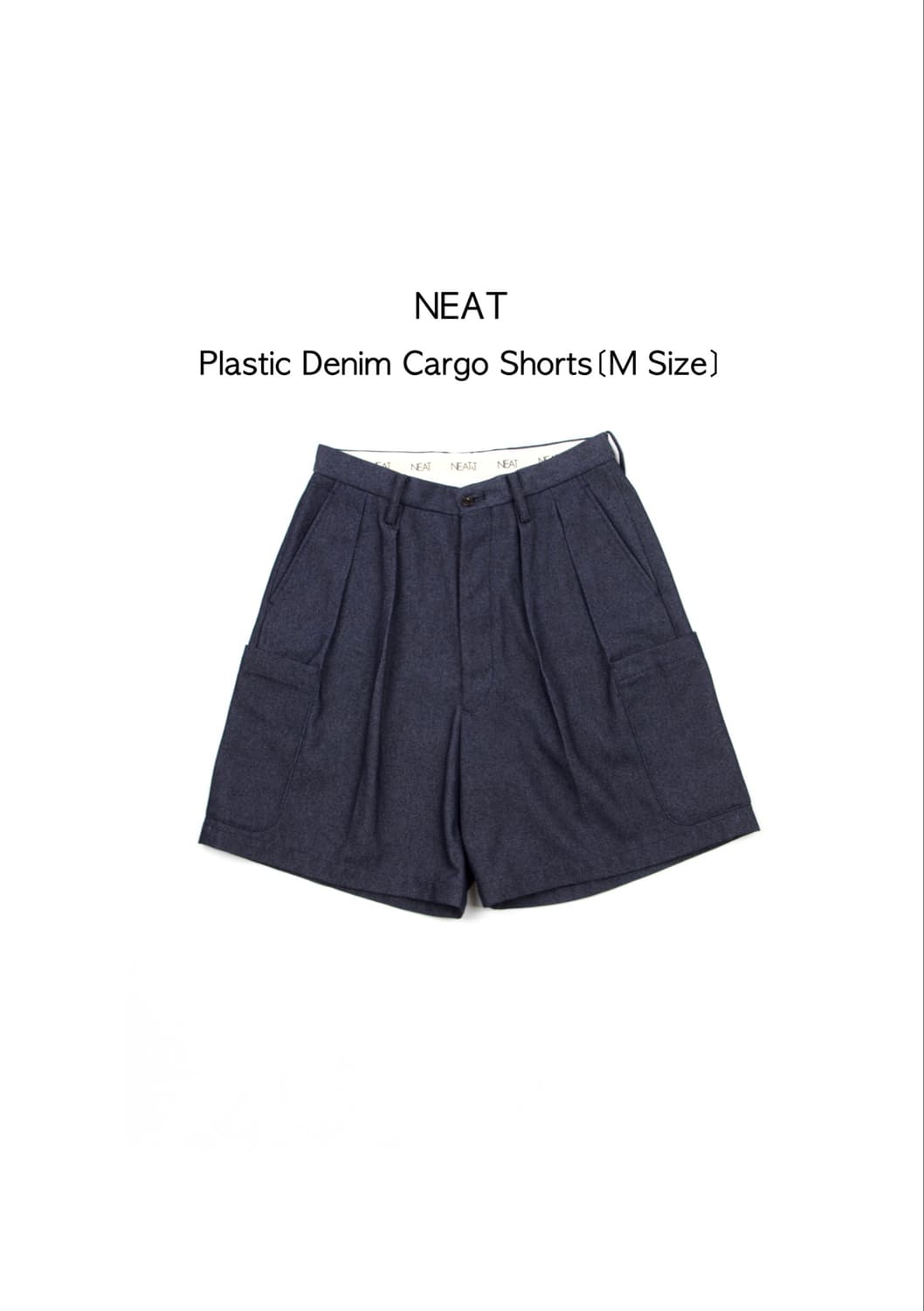 NEAT 플라스틱 데님 카고 쇼츠 인디고 상품이미지1